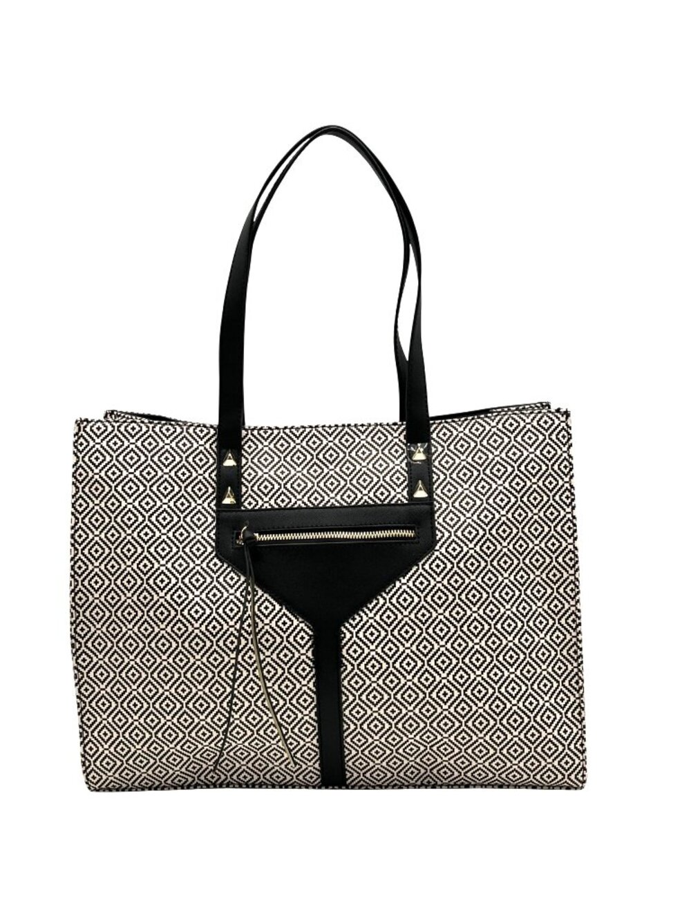 Stella And Dot Cream Geometric Print Synthetic Tote Bag